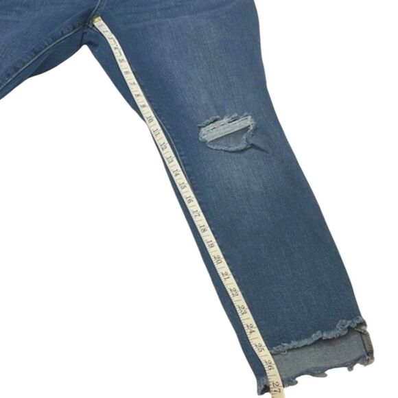 Isabel Maternity Skinny Jeans Distressed Raw Hem Stretch Denim Size 14 - Picture 4 of 11